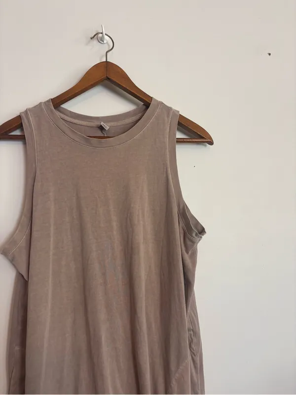 Old Navy Tan Mollusk Vintage Sleeveless Mini Shift Dress with Pockets - Image 3