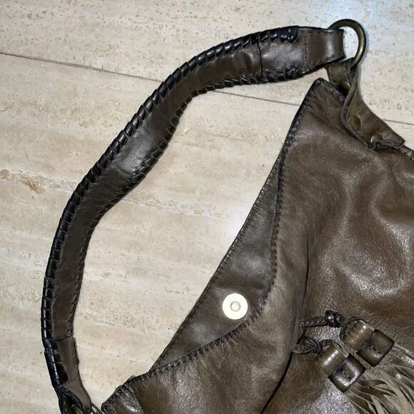Patricia Nash Bohemian Style Italian Leather Bucket‎ Handbag Brown - Image 11