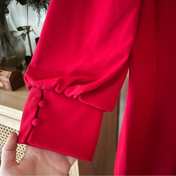 Calvin Klein Puff Sleeve Sheath Dress 3/4 Long‎ Sleeves Red NEW Size 2 - Image 6