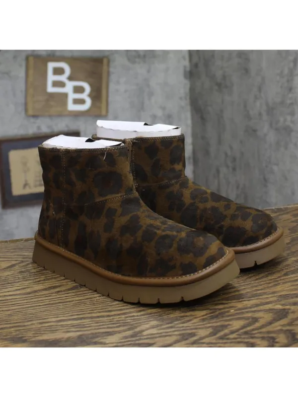 NEW Universal Thread Womens May Faux Microsuede Boots 94642660 Leopard Brown 7M - Image 2