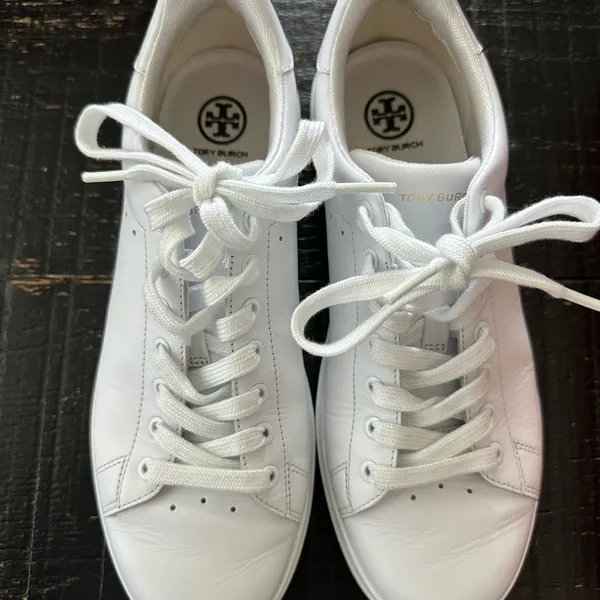 Tory Burch Howell Court Women's Sneakers Sz 9M White Leather Comfort Shoe Tennis - Image 2