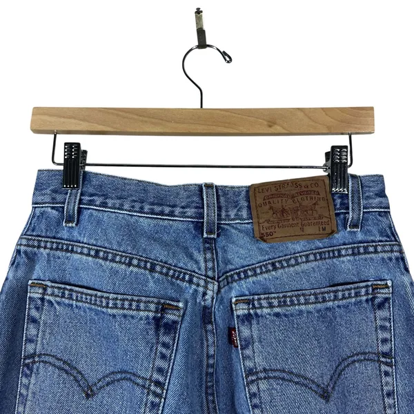 Levi's 550 Relaxed Fit Distressed Tapered Leg Jeans Blue Grunge 90s Size 10 PET - Image 5