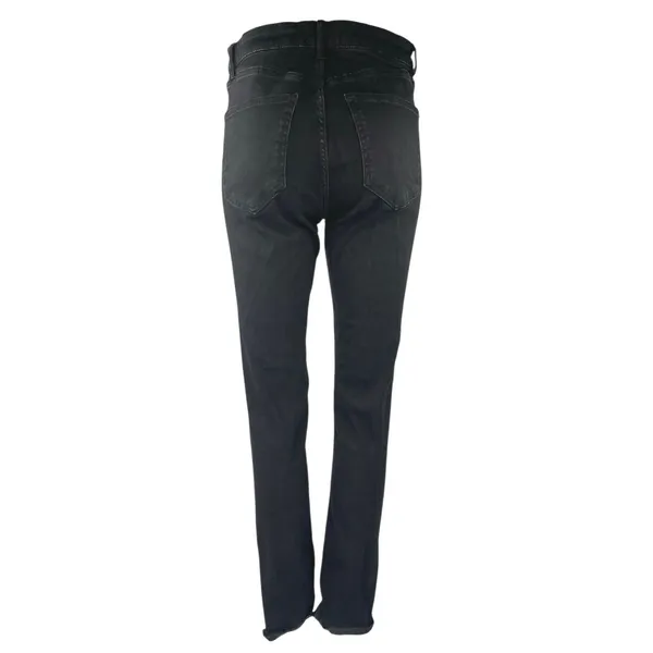 Zara Women's Black Slit Hem High Waisted Casual Slim Straight Denim Jeans Size 8 - Image 3