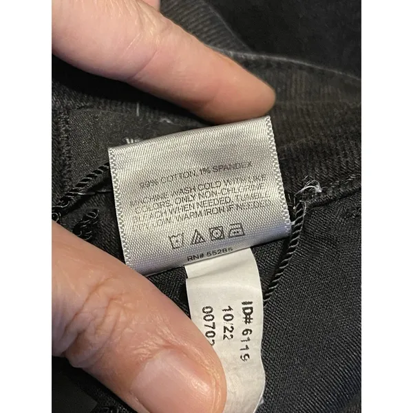 Express High Rise Wide Leg Trouser Jeans Sz 6 R Gray Denim Grunge Edgy Utility - Image 8