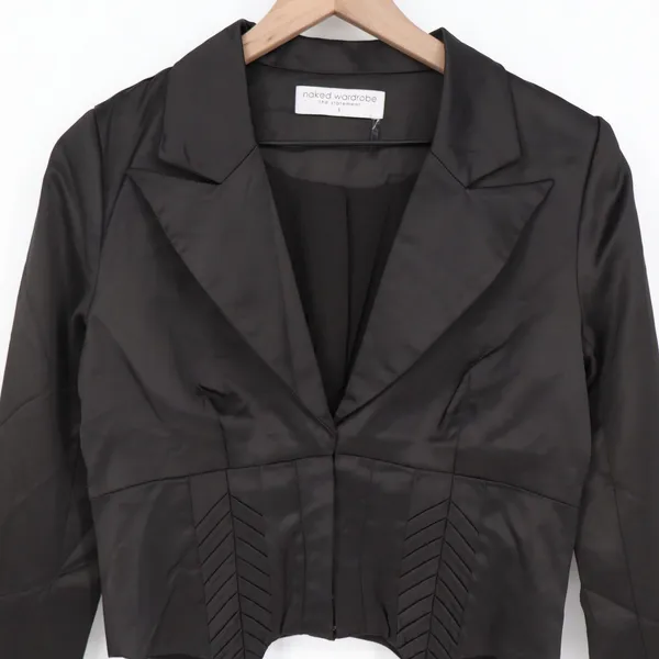 Naked Wardrobe Black Cropped‎ Garter Strap Blazer Jacket NWSP20-J6 Mens Size M - Image 3