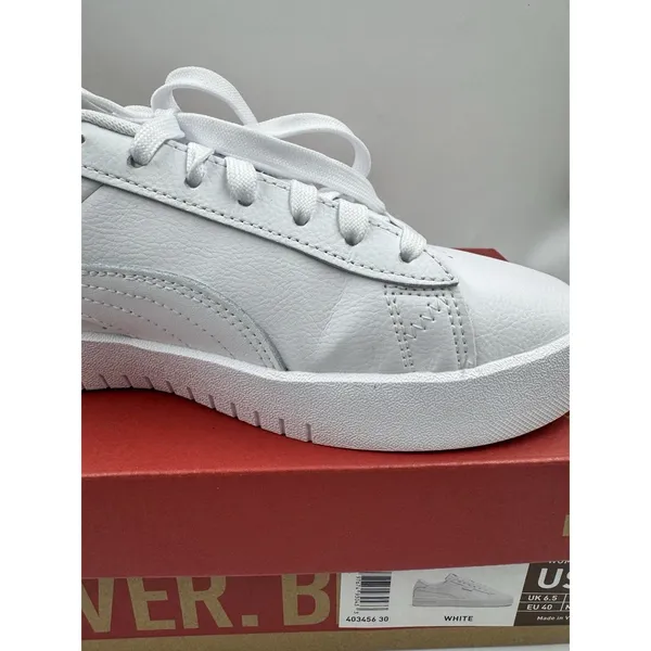 PUMA Court Sneaker, White, Women's Casual Low Top Leather Shoes Size 9 - Image 15