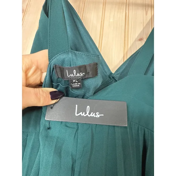 Lulus Luxe Perfection Green Pleated Tiered Backless Dress Holiday Extra Large - Image 6