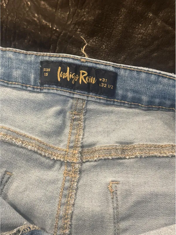 Indigo Rein Women's Jeans – Size 15 (31x32) Blue Denim Pants - Image 6