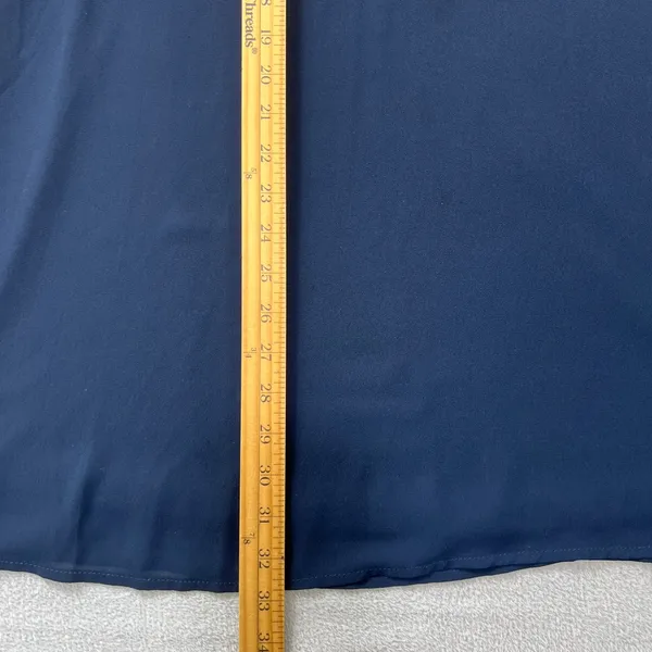 LULUS Shifting Dears Navy‎ Blue Chiffon Cold Shoulder Long Sleeve Shift Dress - Image 10