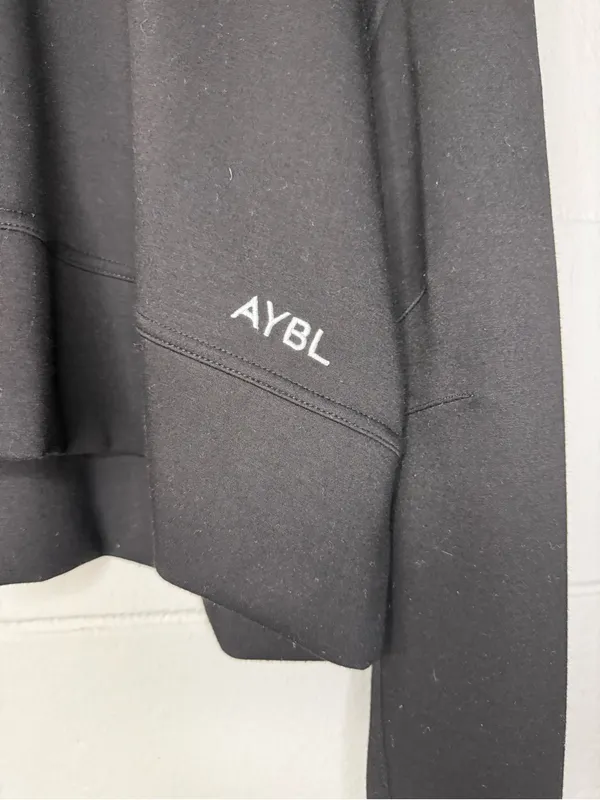 AYBL Cropped Oversized Jumper in Black Women’s Size Large Crewneck Sweatshirt - Image 4