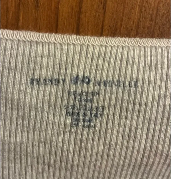 Brandy Melville Cropped Grey Long Sleeve - Image 3