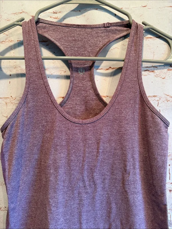 lululemon athletica Mauve Heather Racerback Tank small yoga gym pullover - Image 2