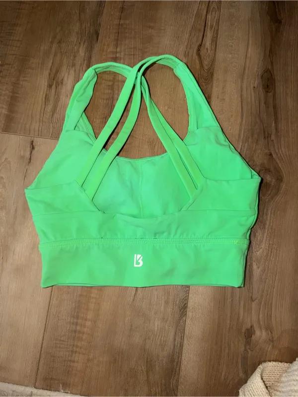 Buff Bunny Neon Green Strappy Sports Bra Small S Athletic - Image 3
