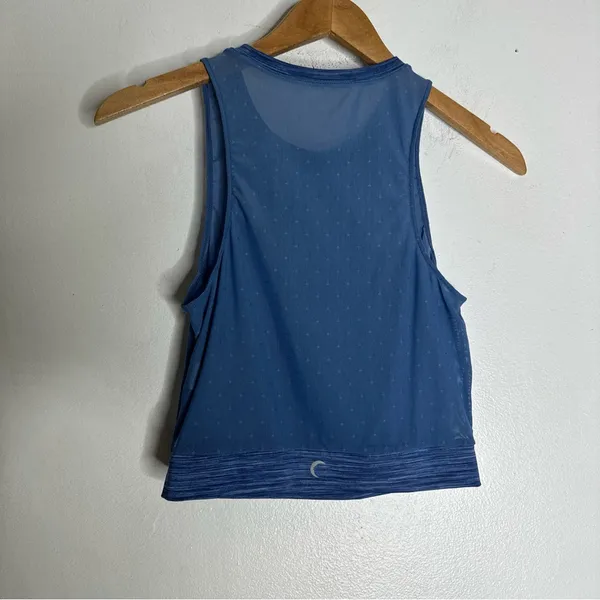 Zyia‎ Active Blue Polka Dot Mesh Sleeveless Crop Top Small CP - Image 2