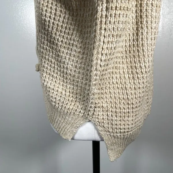 🎈🎈🎈3 for 12$🎈🎈🎈It's Our Time Lace Tie Waffle Knit Long Sleeve Pullover Sweater - Image 8