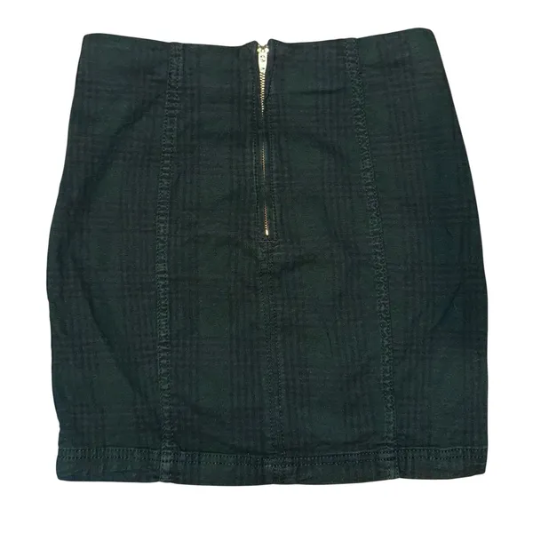 Free People Green Plaid Skirt Women's Sz 2 Fall Academia School Librarian Preppy - Image 2