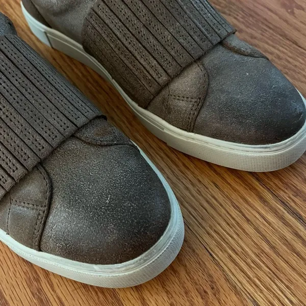 Frye | Women's Ivy Gore Distressed Leather Slip-On Sneakers in Brown Size 8.5 - Image 12