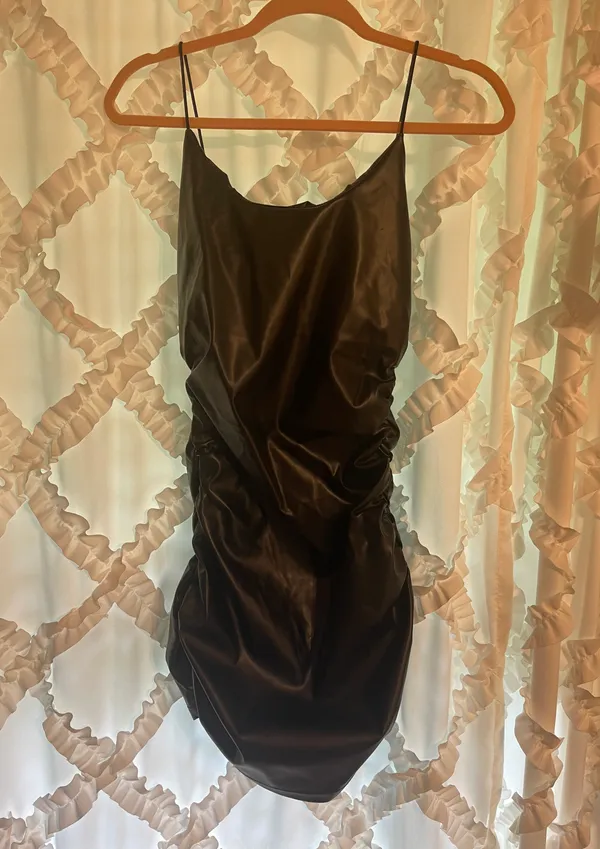 SheIn Black Leather Dress - Image 3