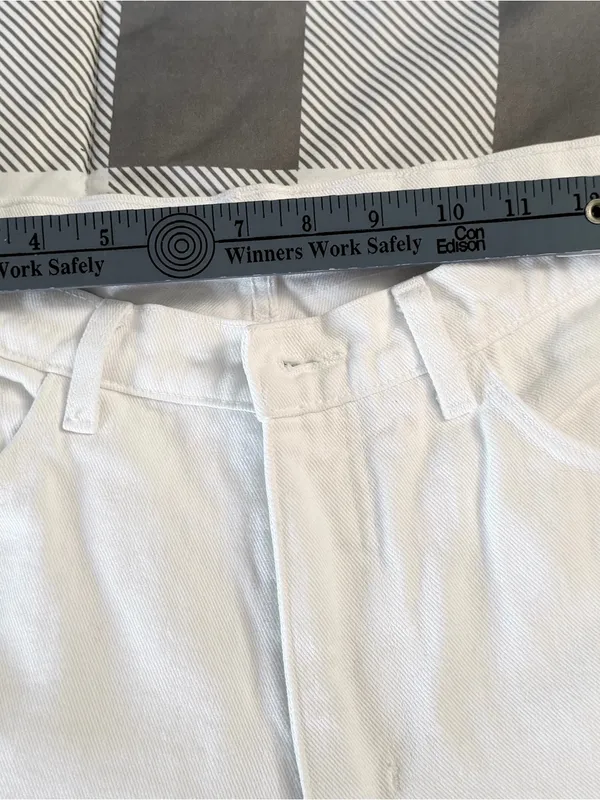 High-Waist White Denim Mom Jeans 100% cotton size 30/31 - Image 5