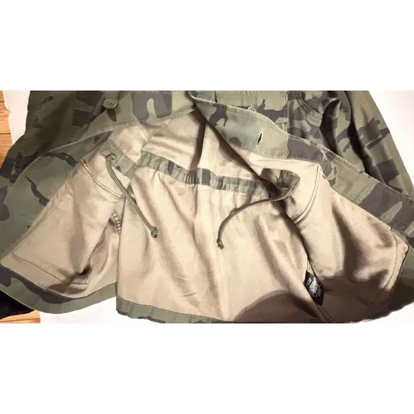 Aritzia TNA Minerva Army green Camo canvas utility jacket military fit coat XXS - Image 7