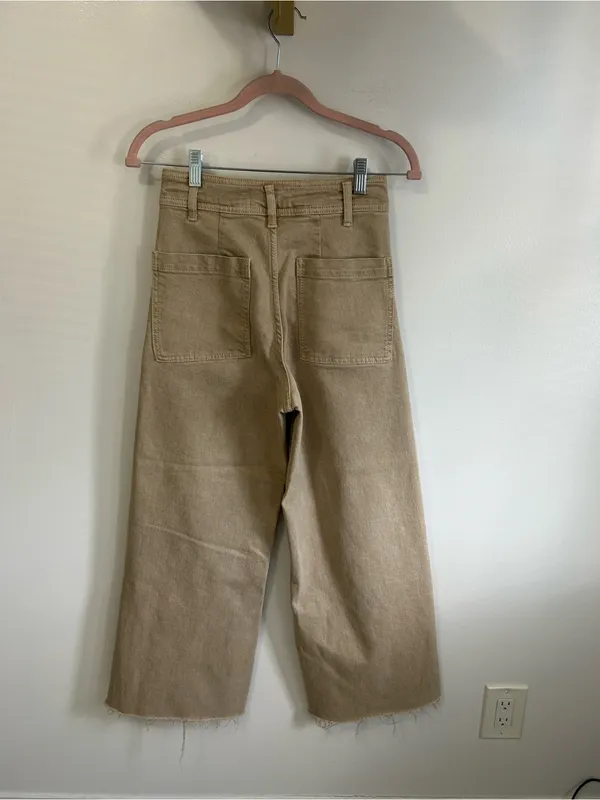 Zara The Marine Straight Jeans Tan - Image 5