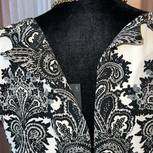 Zara Woman Size L Paisley Short Sleeved Dress - Image 9