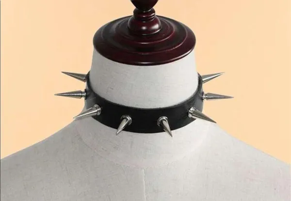 Spike Choker Collar Black New - Image 2