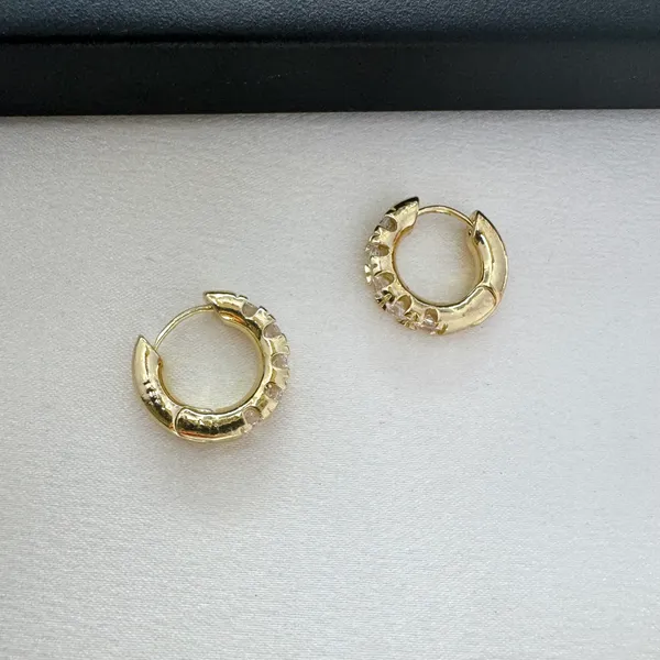 17mm CZ Cubic Zirconia Gold Hoop Earrings for Women - Image 4