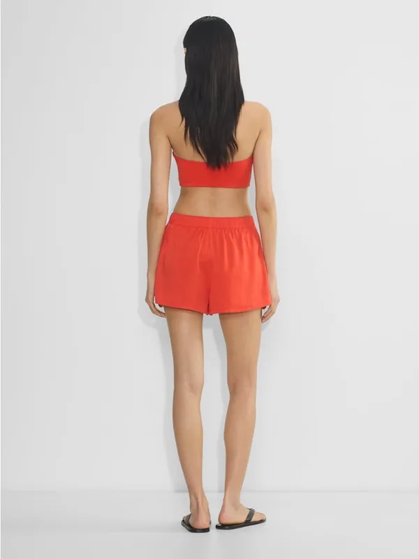 Aritzia Wilfred Distill Short Poppy Red high rise pull on sateen minimalist XS - Image 4