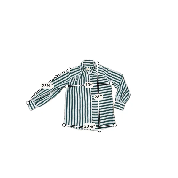 Maeve Anthropologie Green White Mixed Stripe Button Down Blouse Long Sleeve S - Image 5