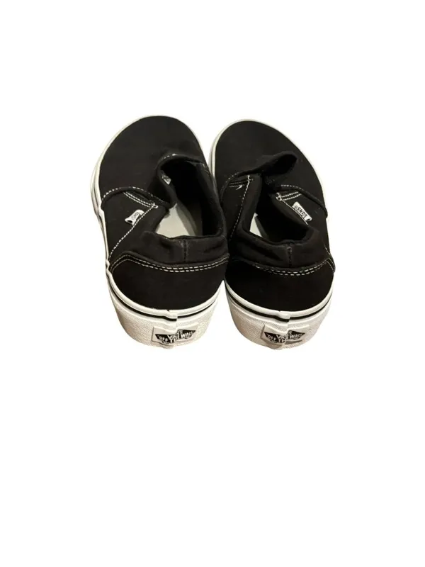 Vans Asher Women's Black & White Slip-on Shoes - Image 5