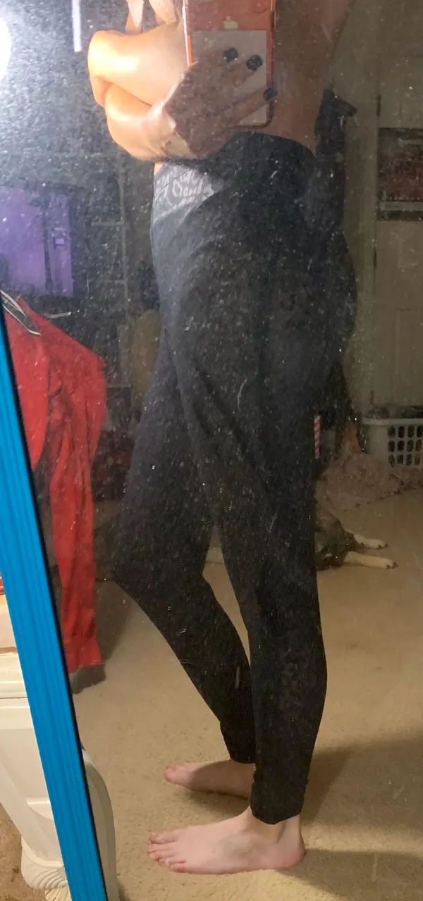 Black Leopard Mesh Victoria’s Secret Leggings - Image 3
