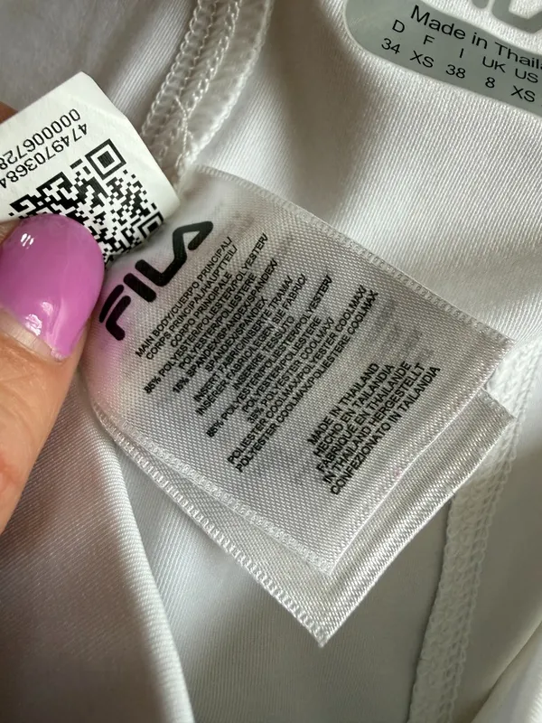 Fila White Biker Shorts - Image 3