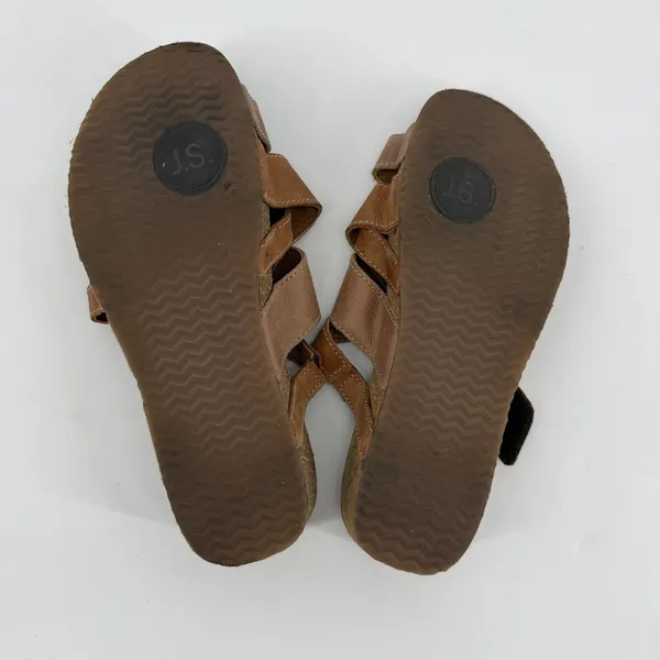 Josef‎ Seibel Leather Comfort Sandals Womens EU 39 US 8 Brown Slip On - Image 7