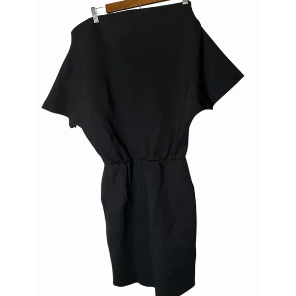 Amanda Uprichard Angie Dress Black Sz S Off Shoulder Blouson Draped Chic LBD - Image 7