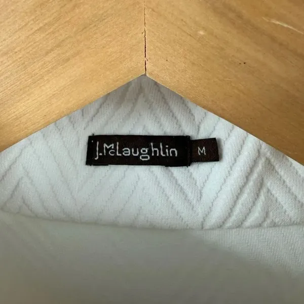 J.McLaughlin white dashing herringbone quarter zip pullover women’s size M - Image 2