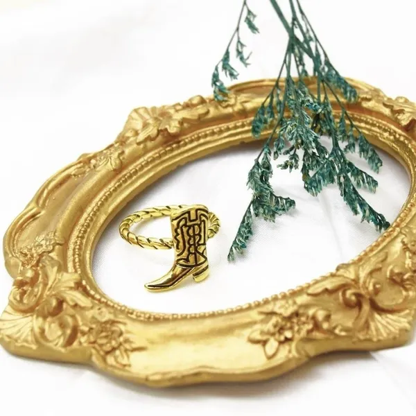 Gold Cowboy Boot Ring - Image 3