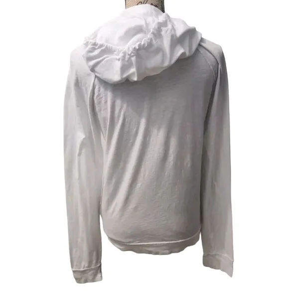 American Eagle Womens Large Light Weight Hooded‎ Jacket White **Minor Flaw - Image 2