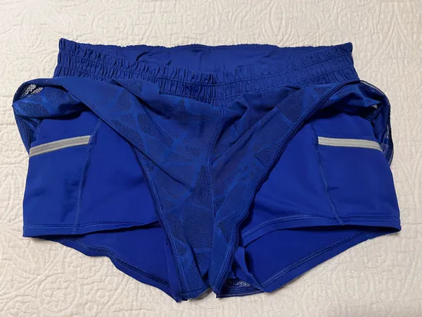 LULULEMON City Sky Run By Short Women's Size 10 Lined Mesh Harbor Blue Excellent - Image 3