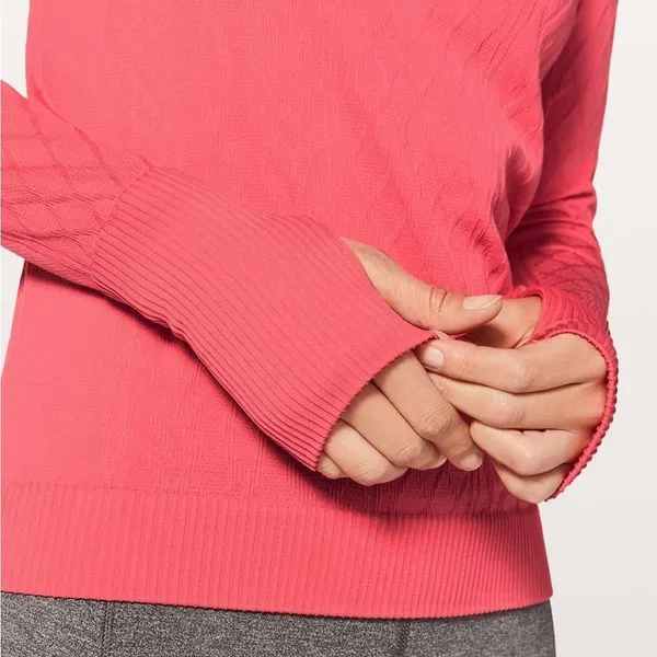 Lululemon Rest Less Pullover Flash Light Tone Long Sleeve Knit Pattern Size 4 - Image 2