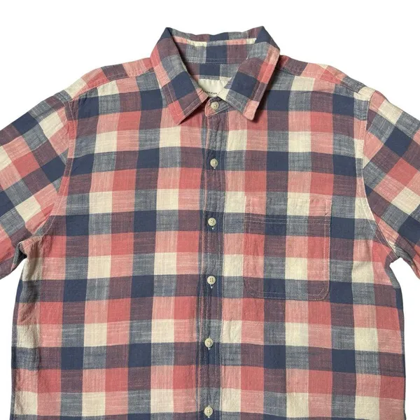 American Eagle Outfitters Plaid Shirt - Red,Pink,Blue, Cream 100%Cotton Sise M - Image 2