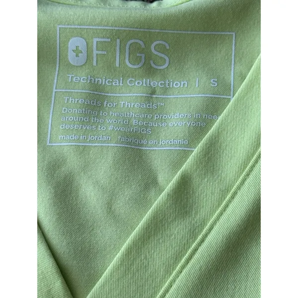 Figs Technical Collection Catarina One-Pocket Scrub Top Size Small Yellow Green - Image 3