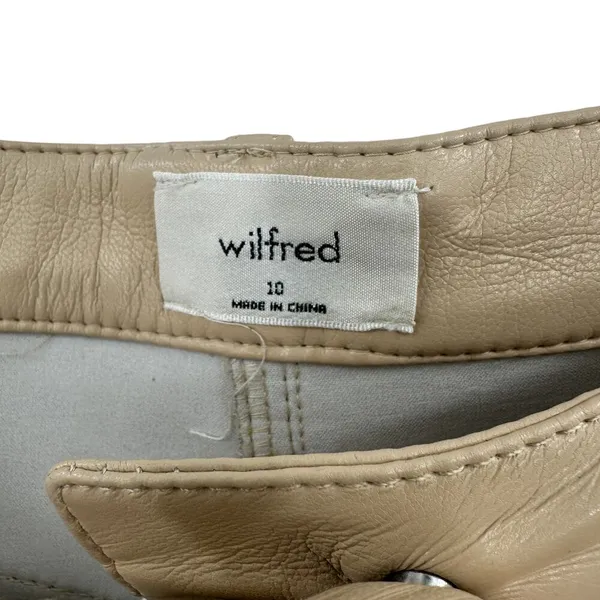 Aritzia Wilfred The Melina Pants Vegan Leather‎ Cropped Beige Size 10 - Image 6