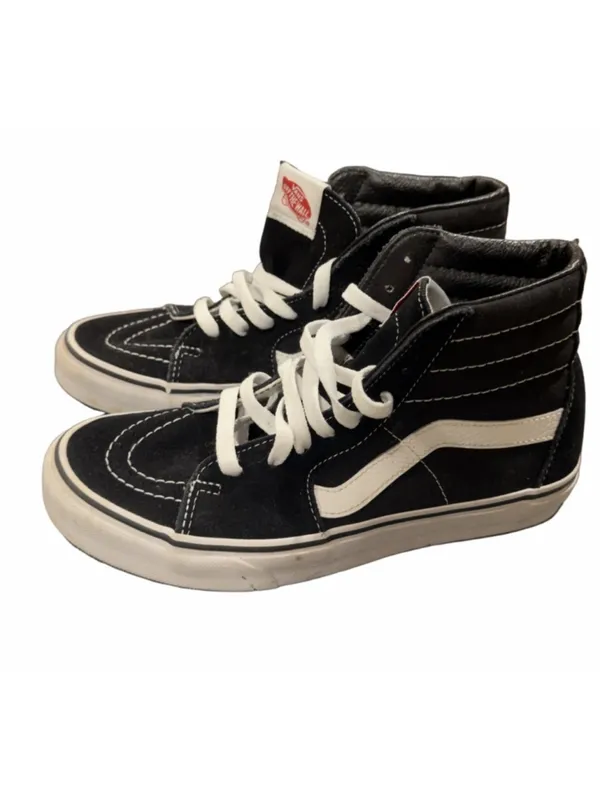 VANS Sk8-Hi High Top Sneakers Womens 8 Black White Skate Streetwear - Image 5