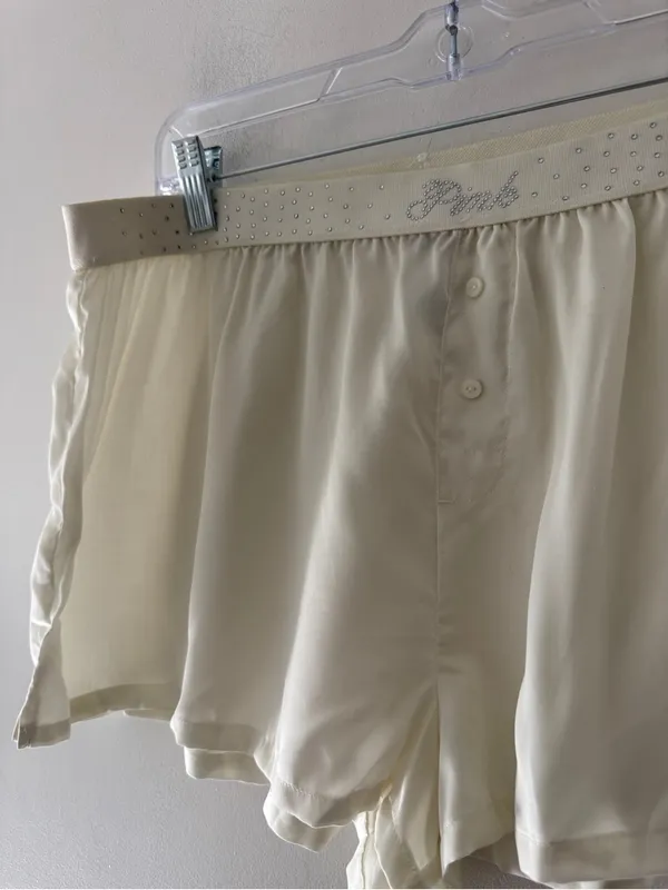 Victoria's Secret PINK Silky Sleep‎ Shine Boxy Pajama Shorts Rhinestone - Image 3