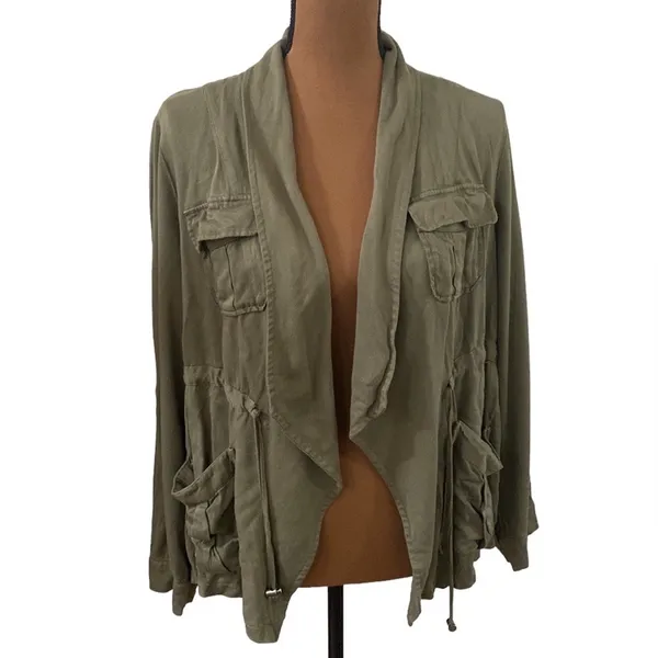 Torrid Light Weight Drape Front Anorak in deep Depths color size 0X or 12 - Image 2