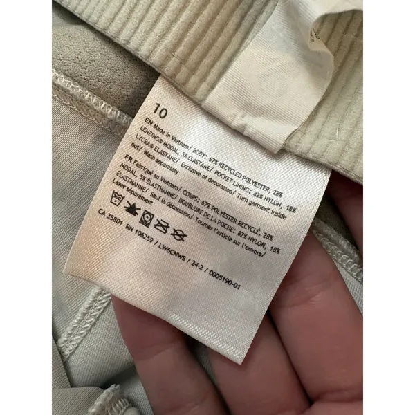 LULULEMON Ribbed Softstreme‎ Zip-Leg High-Rise Cropped Pants Size 10 In Bone - Image 5