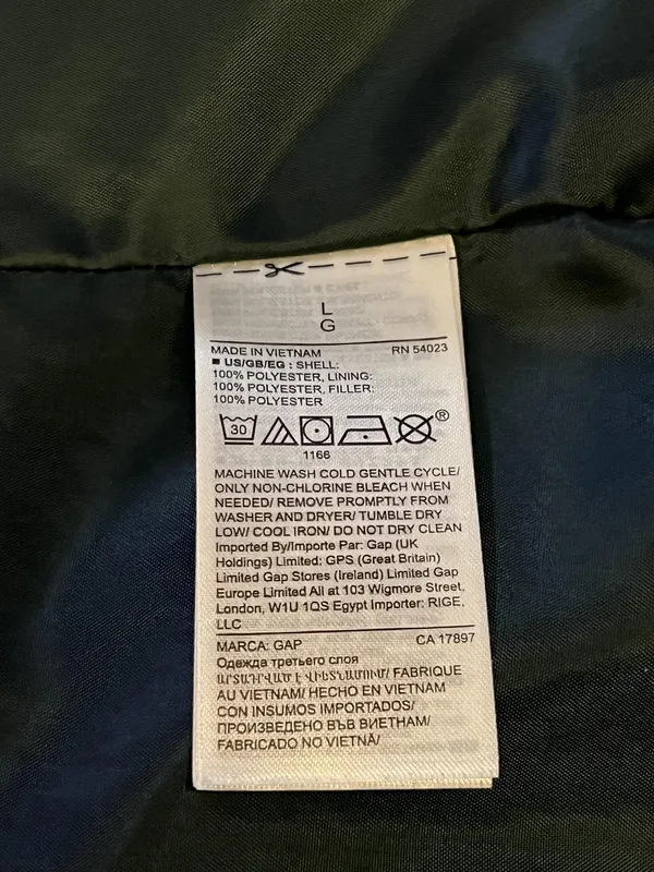 Gap Vest Womens Large Drizzle Blue Warmest Puffer Full Zip Quilted Lined Pockets - Image 7