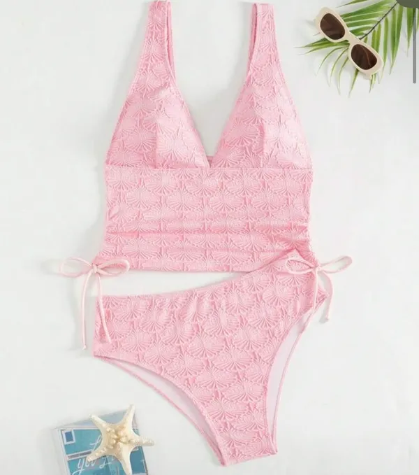2 Piece Swimsuit Pink - Image 2