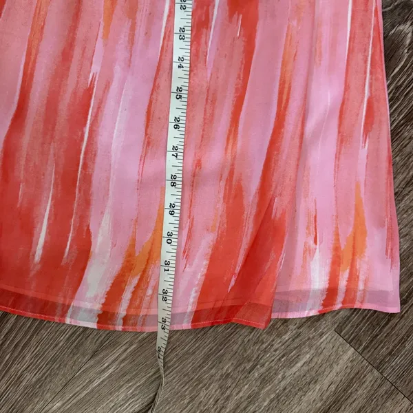 Alice + Olivia Silk Mini Dress Pink Orange XS Abstract Print Summer Wedding‎ - Image 7